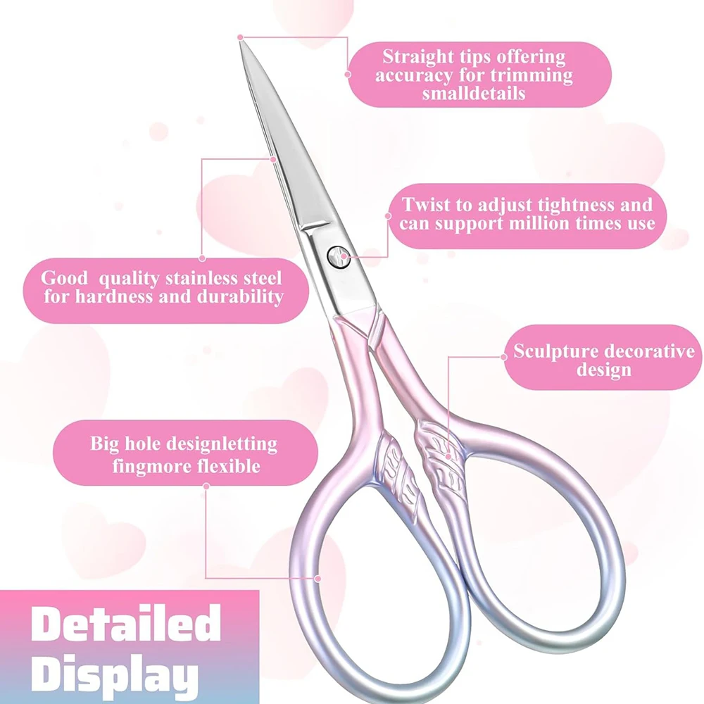 Embroidery Scissors with Artificial Leather Cover Stainless Steel Scissors Yarn fabric scissors for Threading DIY Needlework