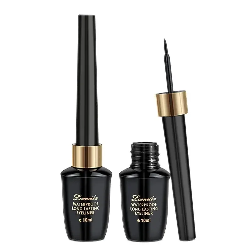 1 pz 10ml nero Liquid Eyeliner Waterproof Makeup Eye Liner matita ad asciugatura rapida penna Eyeliner liquido con testina Ultra-fine coreana