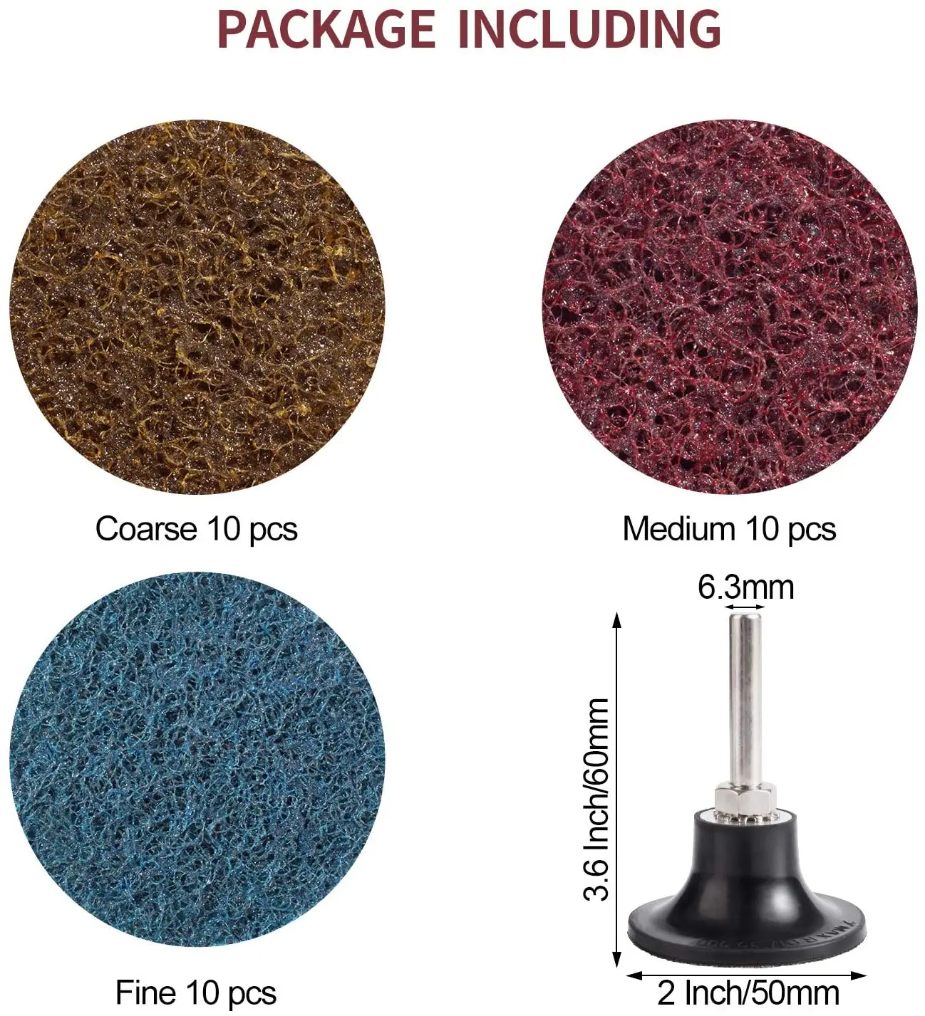 30 buah 2 inci 50mm amplas cakram gulungan Kunci Abrasive Pad tipe-r perubahan cepat permukaan cakram AC dengan 1/4 "pemegang