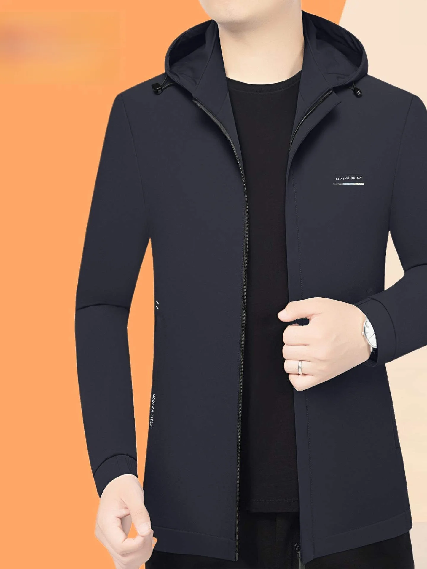 

Модная мужская куртка Slim Fit для весны и осени, легкая, из смесовой хлопковой ткани, в молодежном стиле, корейская версия, повседневная мужская одежда