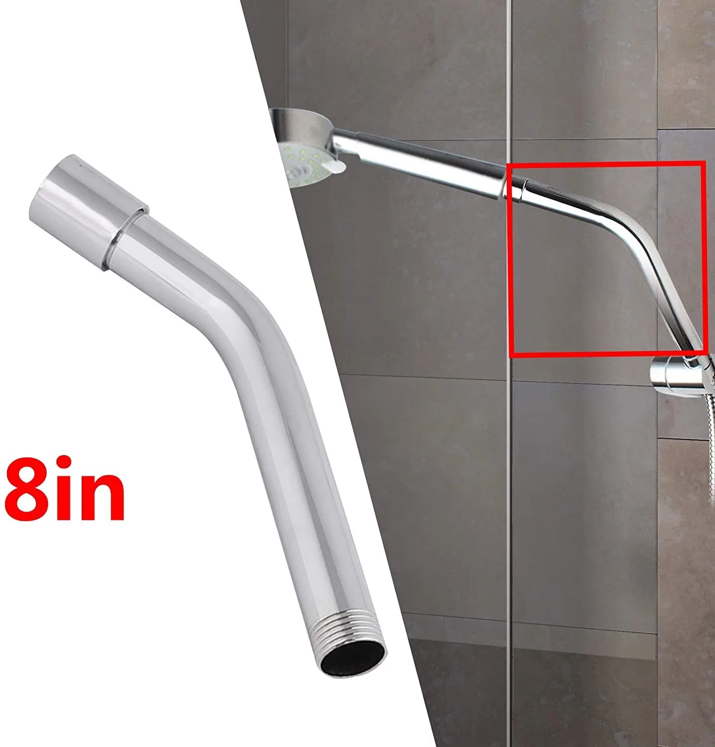 Durable High Quality Practical Extension Pipe Shower Arm Straight/ Angled Polished Chrome Rainfall Shower Head