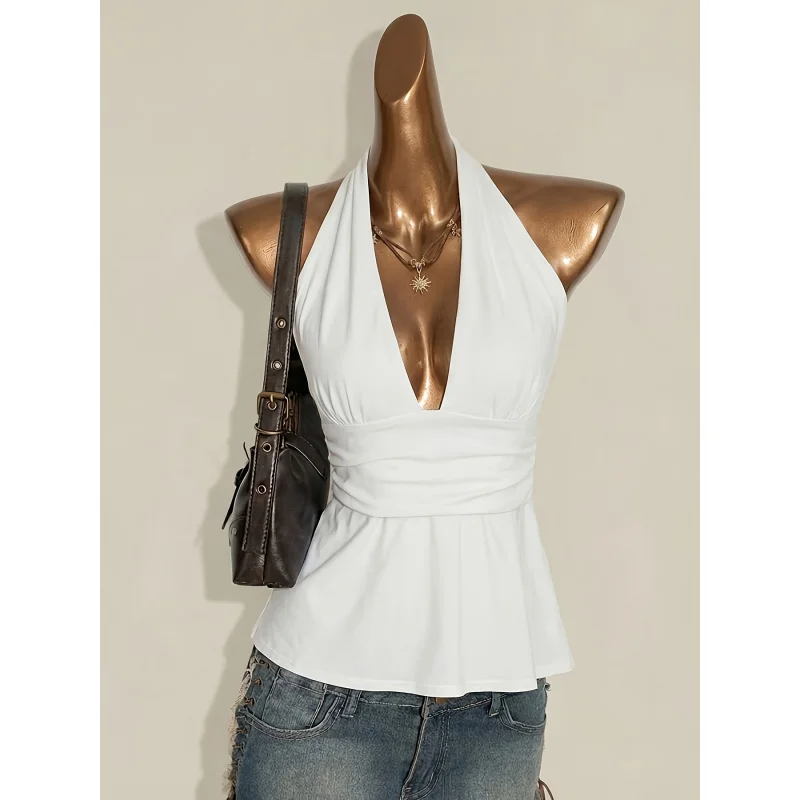 

Women'S Backless Camisole Shirt Vest Backless Camisole Ruffled Top