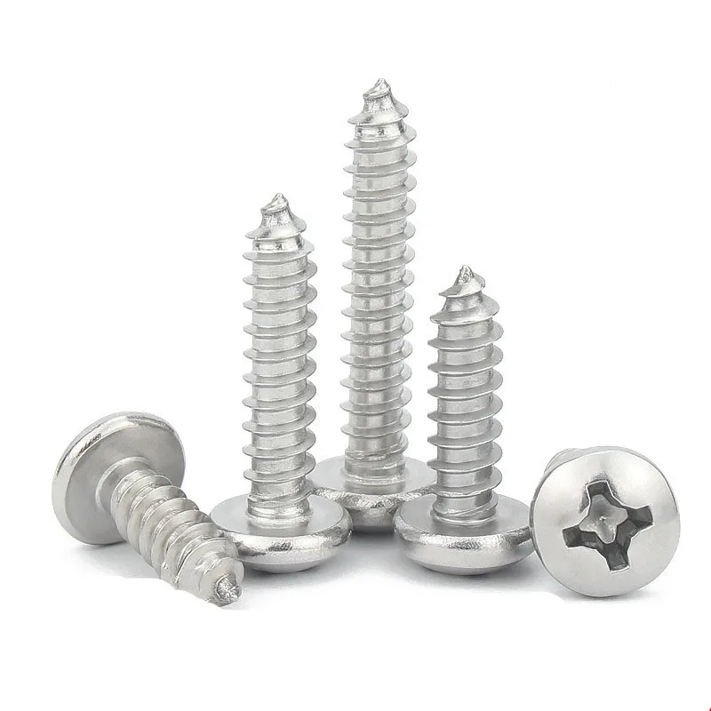 100Pcs M1.4 M1.7 M2 M3 PA Nickel-plated Phillips Head Micro Screws Pan Head Self-tapping Electronic Small Screws
