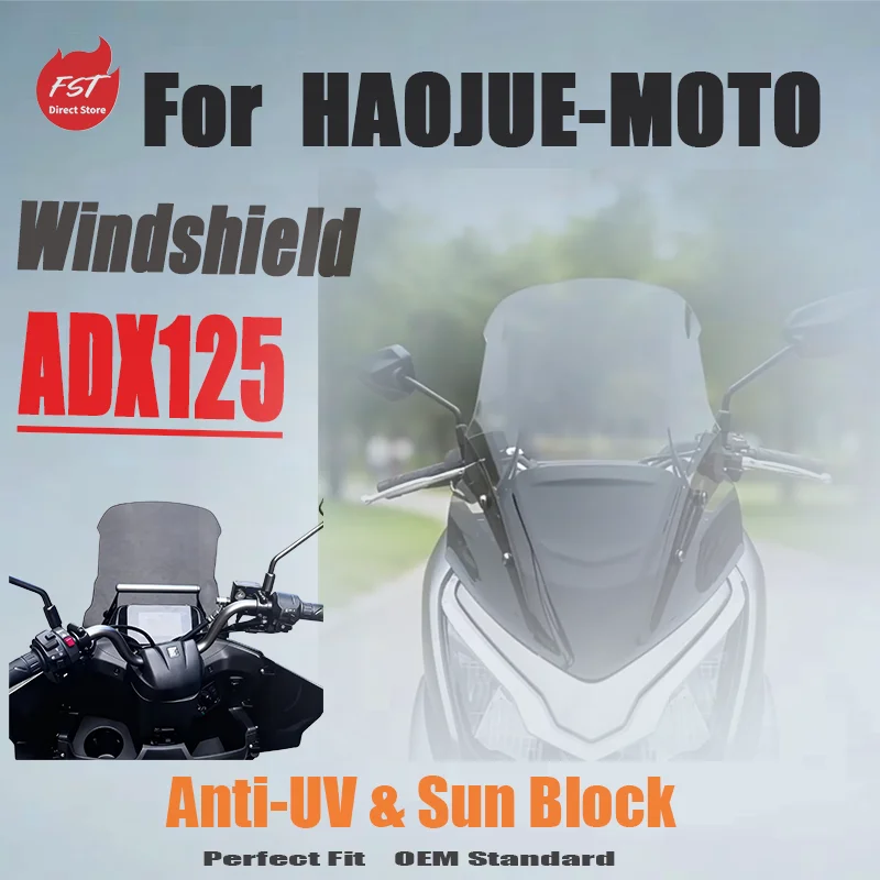 Heightened Front Windshield for Haojue ADX125 Modified Wind Deflector Rain Guard Accessory Motorcycle Windshield