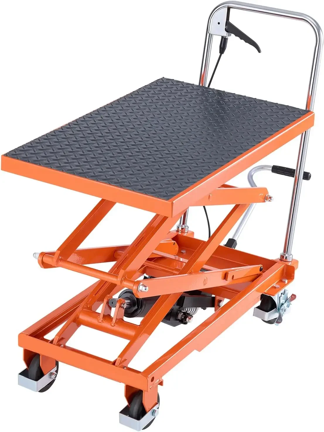 

[Free Shipping!Hot Deal!]Hydraulic Lift Table, 500 lbs Capacity,47.2"ing Height,Double Scissor Table Cart with 4 Wheels