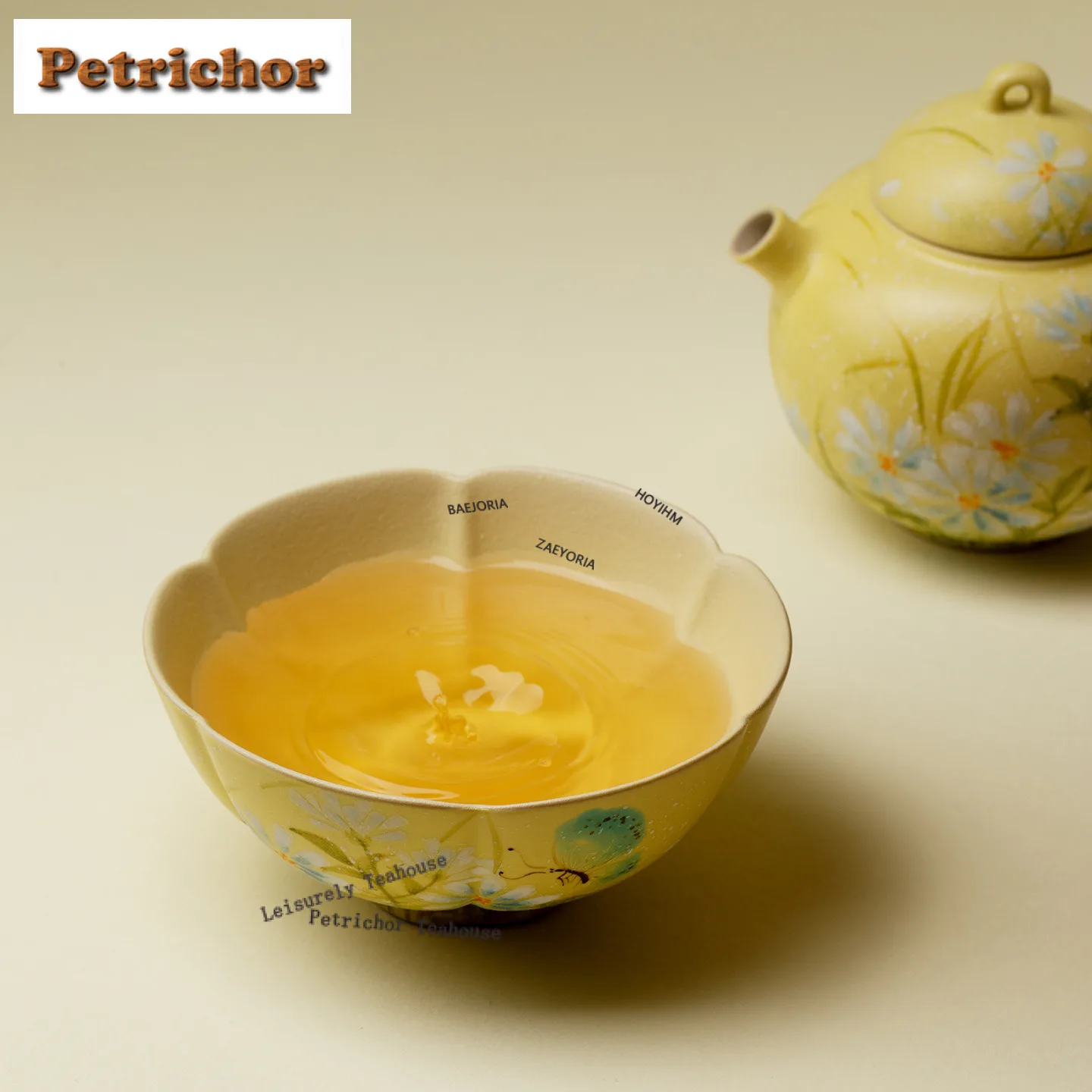 75ml Colorful Yellow Daisy Teacup Japanese Tea Bowl Tea Cup Set Tea-tasting Meditation Cup Jianzhan Master Cups Cha Decoration