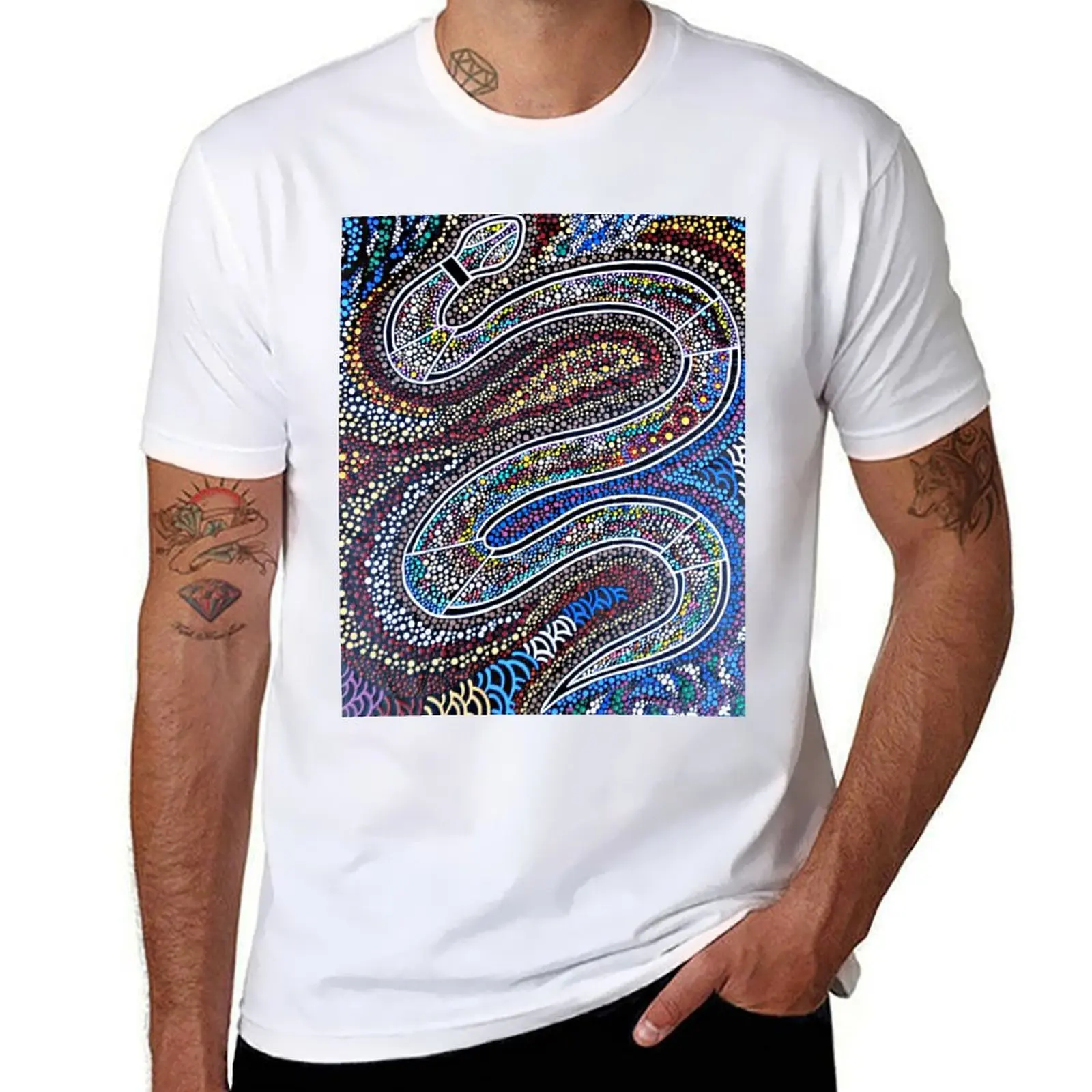 Rainbow Serpent T-Shirt clothes vintage t shirts topping t shirt men 100℅ cotton