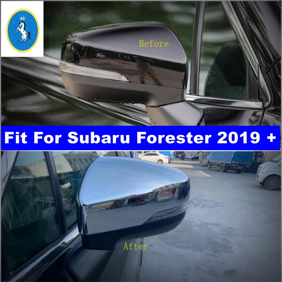 

Car Door Rearview Mirror Protection Shell Decor Cap Cover Trim Fit For Subaru Forester 2019 - 2023 Chrome Exterior Accessories