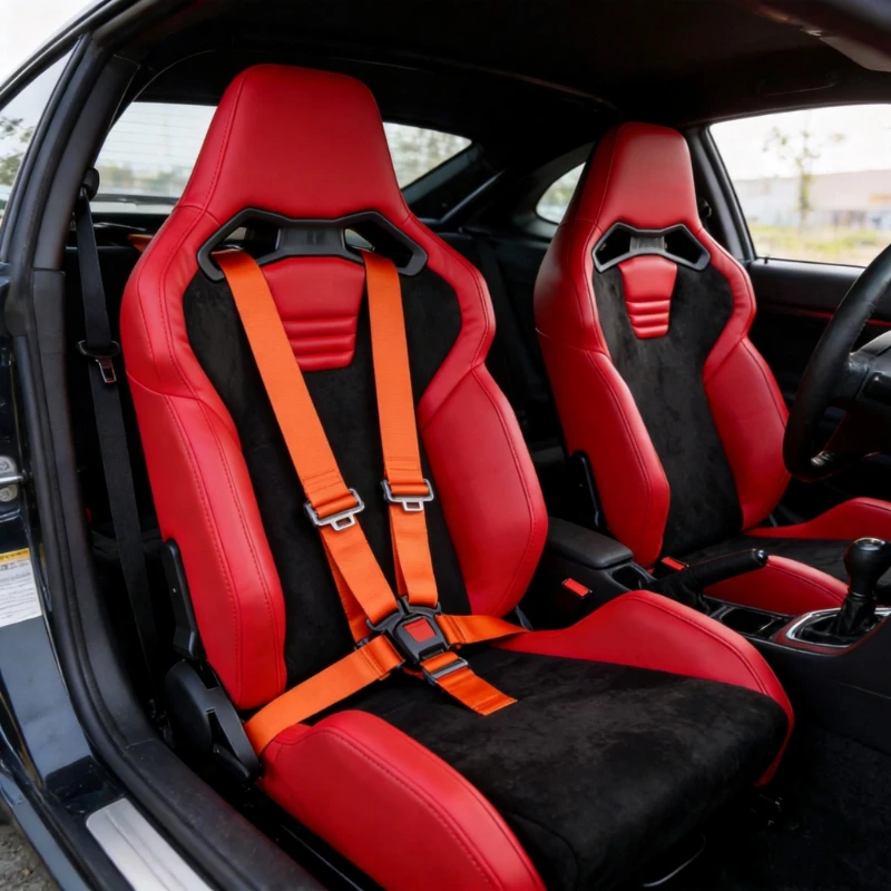 Premium Leather Suede Racing, Exterior Styling Accessories, Universal Fit Modified Sport Interior With Sliders