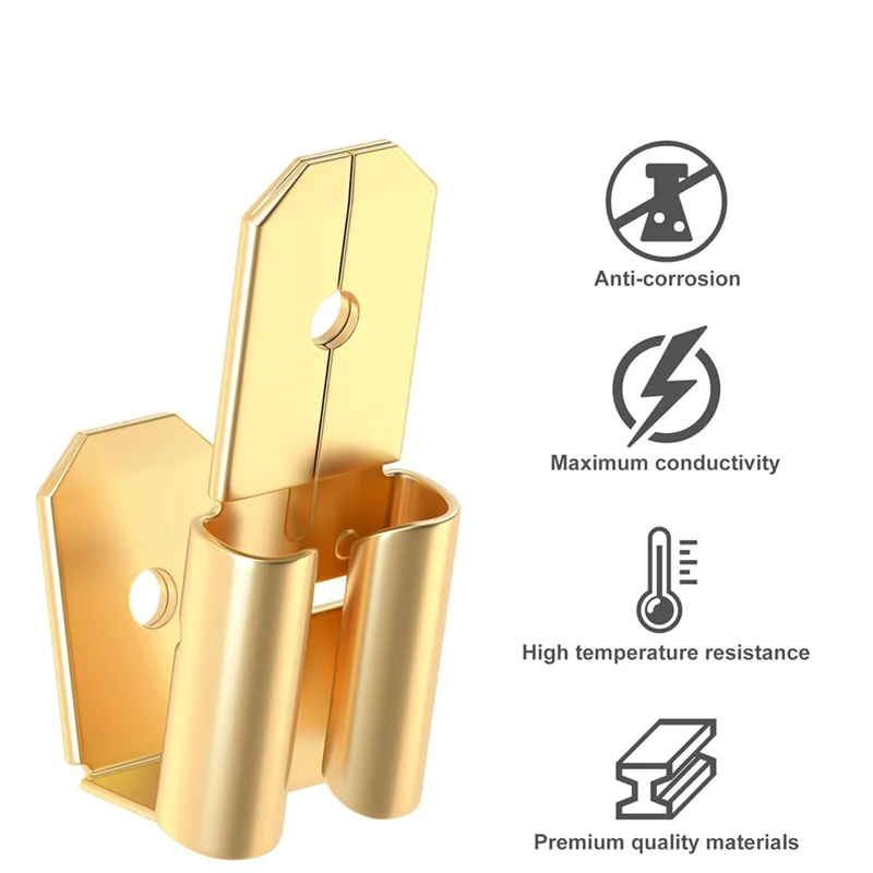 AD23-20Pcs Piggyback المجرف موصلات، 3 طرق محول مزدوج ذكر إلى أنثى واحدة غير معزول النحاس قطع الاتصال الكهربائي السريع