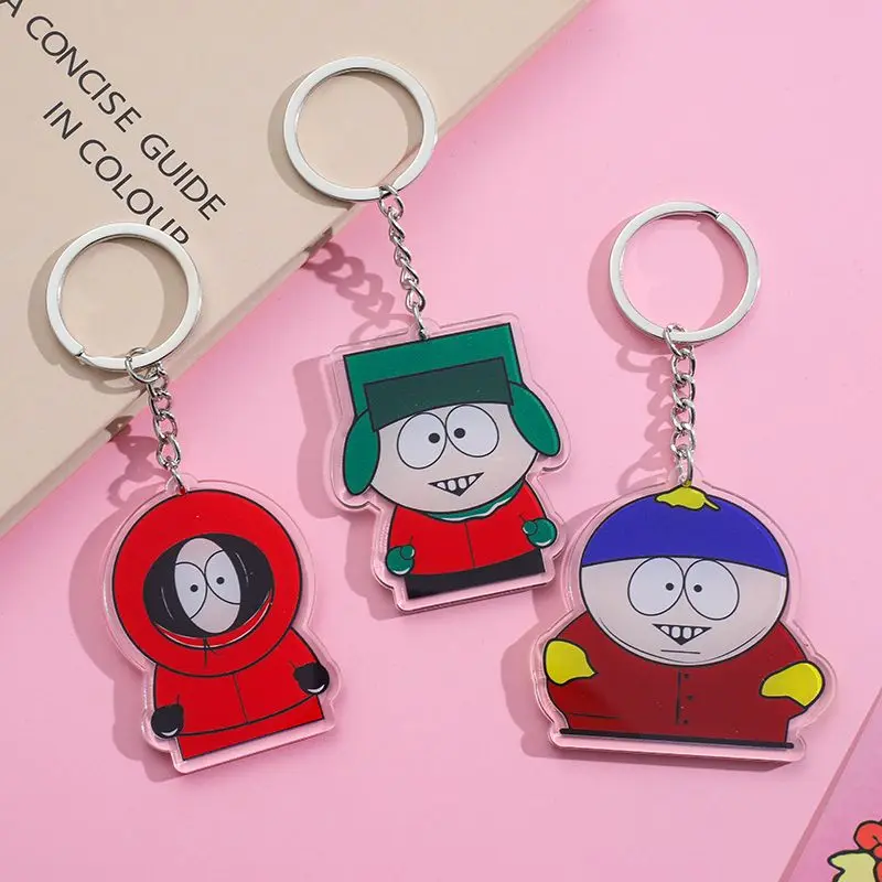 Anime South Park Acrylic keychain accessaries Cartoon funny Bag Pendant Gift cute bag charm Keyring Friends Fans Gifts