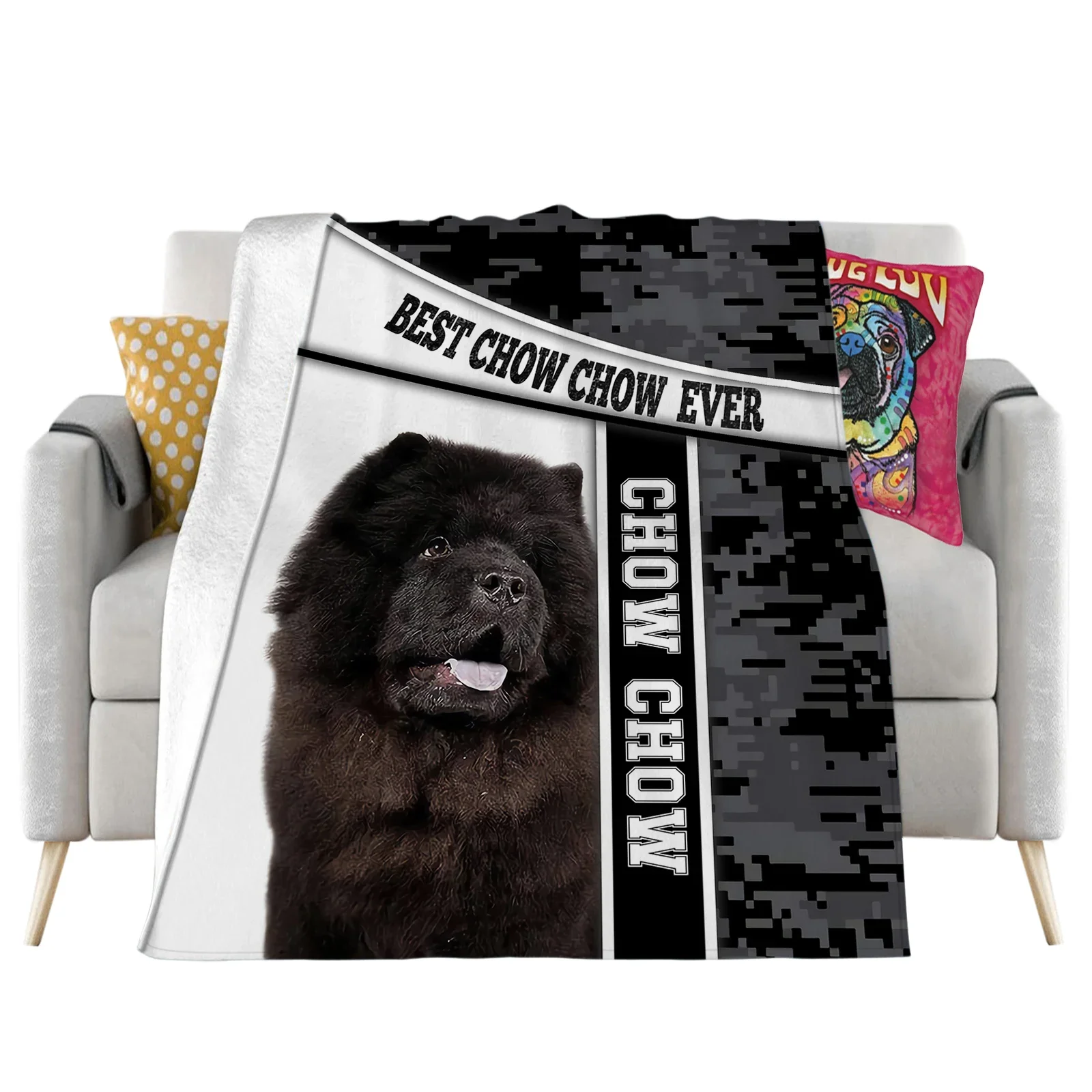 موضة الحيوانات الفانيلا البطانيات أفضل تشاو تشاو على الإطلاق ثلاثية الأبعاد مطبوعة رمي بطانية مكتب قيلولة السفر المحمولة لحاف دروبشيبينغ