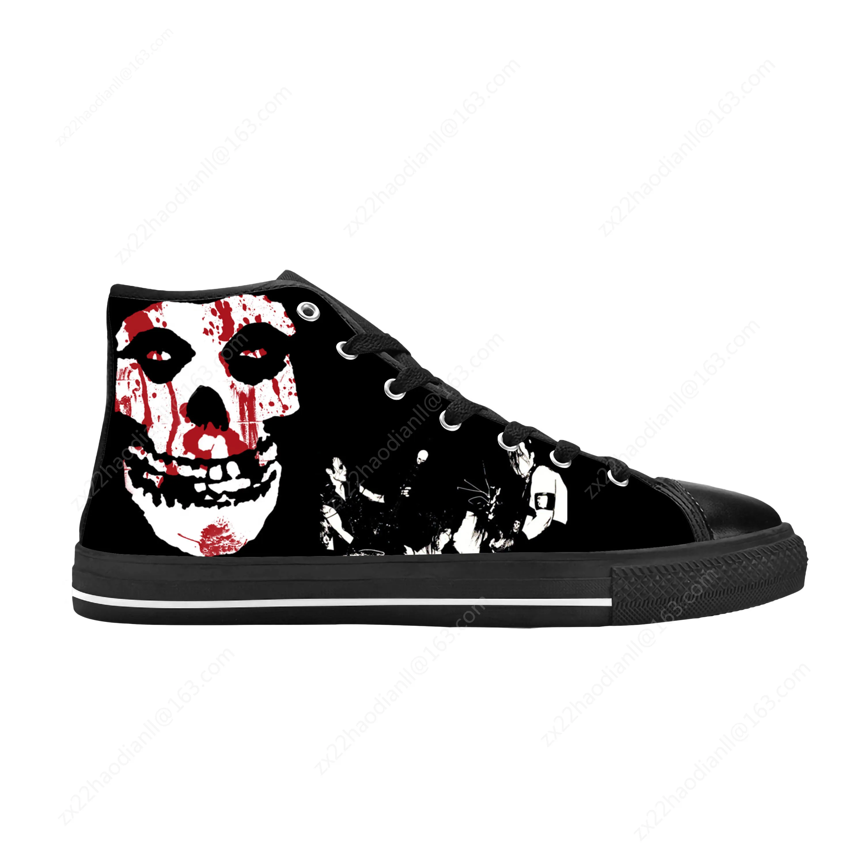 Hot Misfits Skull Skeleton Horror Rock Band Music Casual Cloth Shoes High Top Comfortable Breathable 3D Print Men Women Sneakers