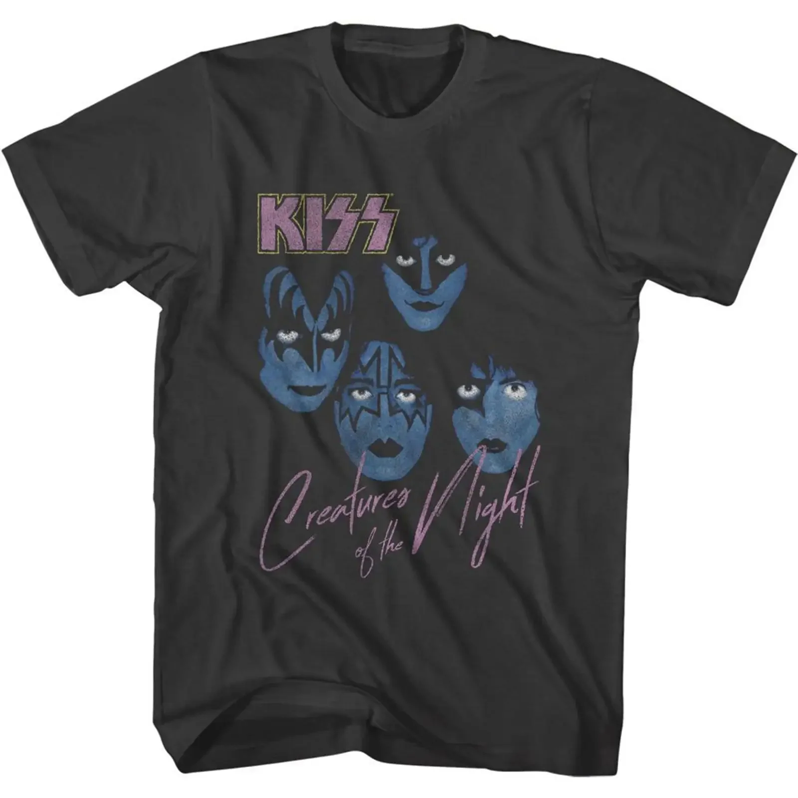 Kiss Creatures of the Night Smoke Adult T Shirt vintage Washed Comfortable Stretched Stylish designer clothes Unisex Versatile