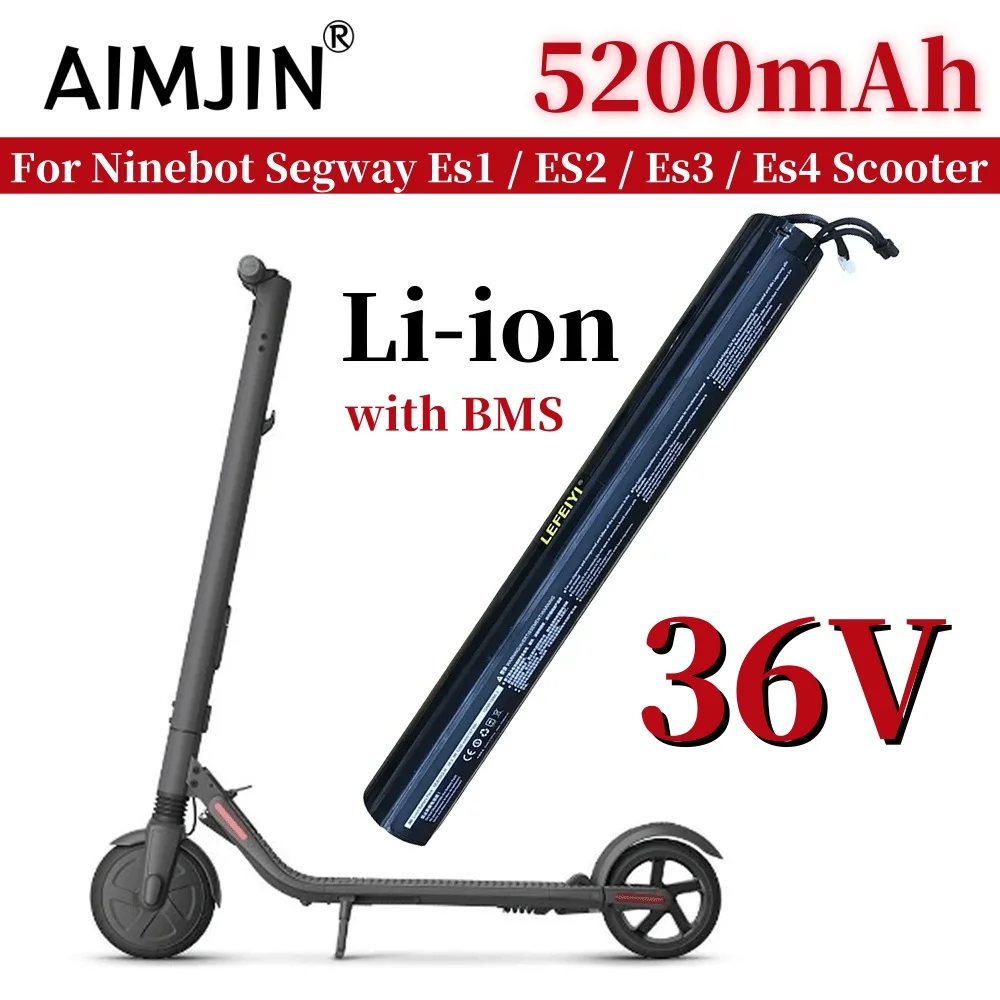 

100% Brand New 36V 5200mAh Battery Pack, Suitable for Ninebot Segway Es1 / ES2 / Es3 / Es4 /E22 Scooter