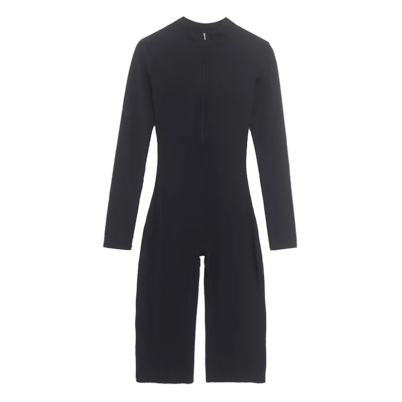 

Pure Color Simple Thin Comfortable Soft Elastic Stand Collar Half Zip Yoga Fitness Running Gym Suit One-Piece Suit High Waist...