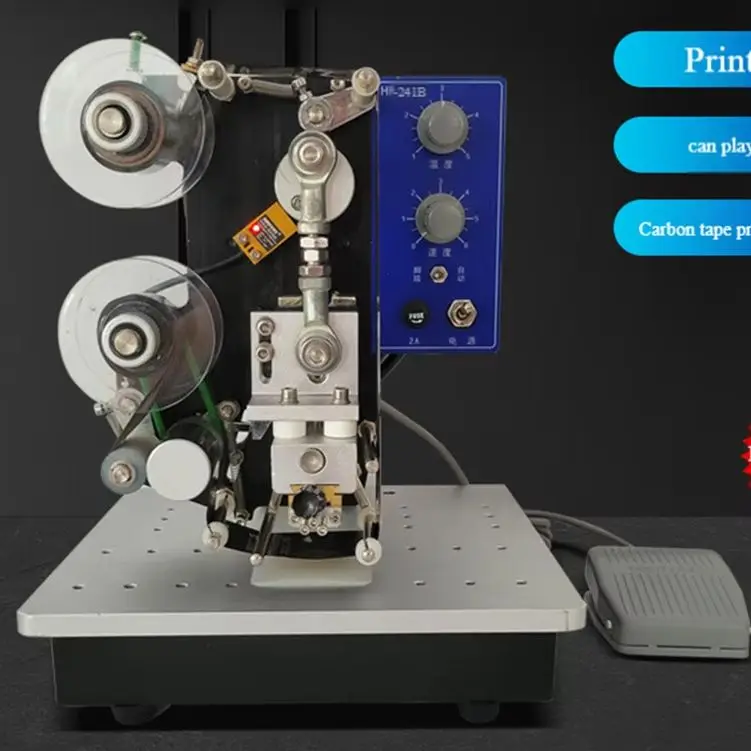 Ribbon Coding Machine HP-241B Semi Auto Electric For Food Packaging Date Batch Number Printer