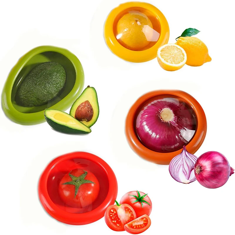 Caja de silicona para mantenimiento fresco de frutas y verduras, caja de ahorro de alimentos reutilizable, contenedor de almacenamiento de alimentos, cubierta de sellado para conservación de frutas