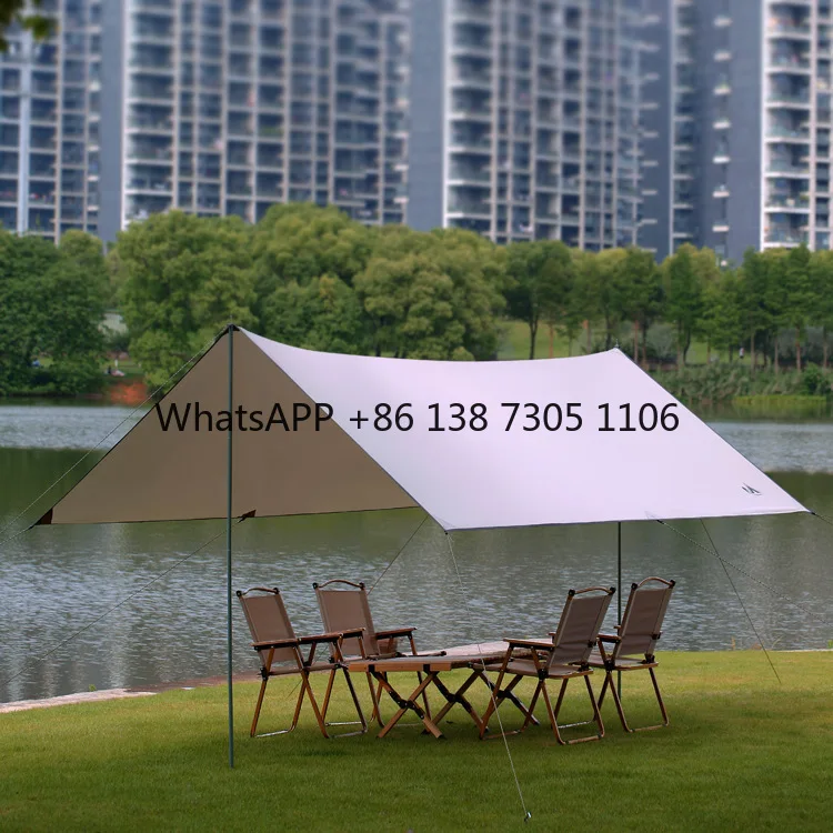 

Canopy tent outdoor camping camping silver-coated butterfly awning cloth portable hexagonal sunscreen square