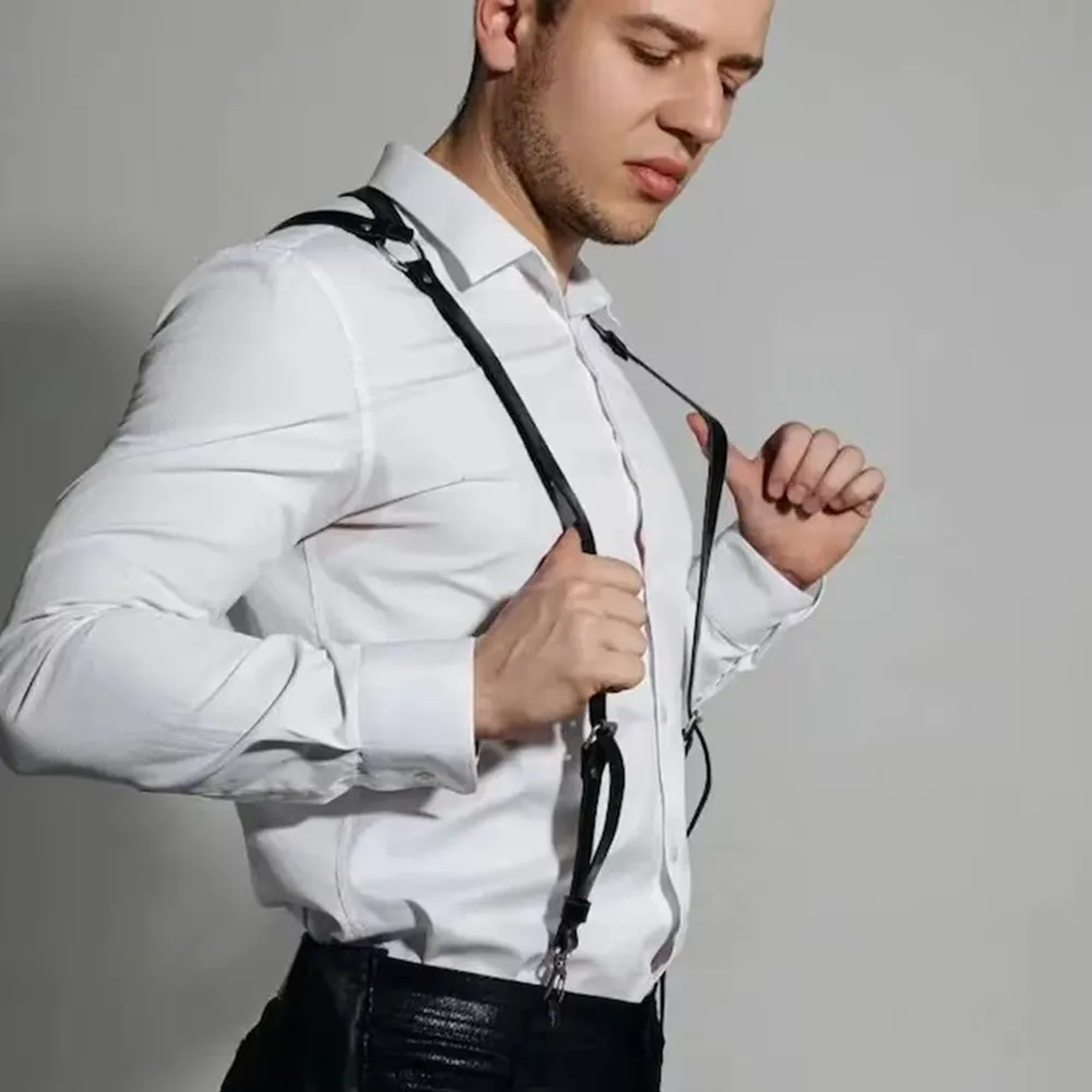 

Gay Rave Harness Belt Mens Clubwear Costumes Shoulder Chest Muscle Bondage Harness Belt Straps Sex Toys For Men Lingerie