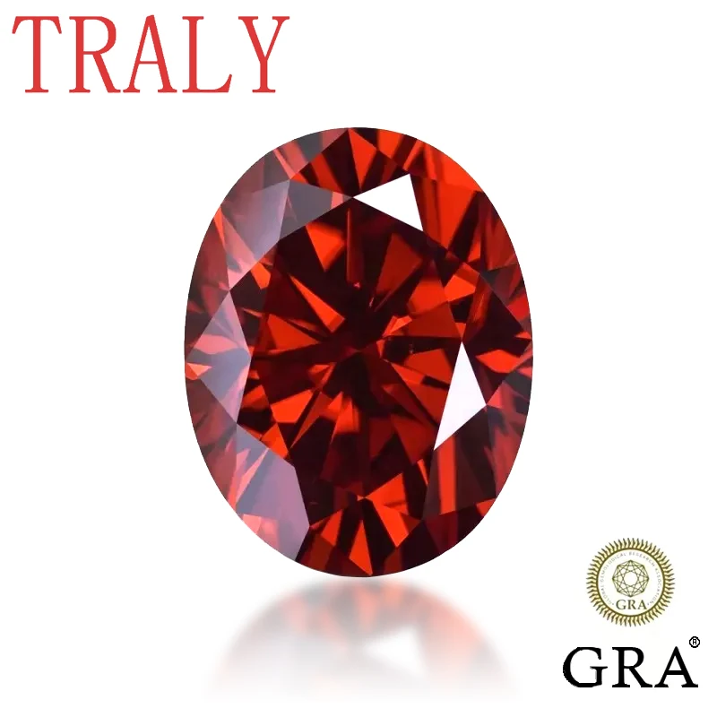 

Red Plated Moissanite Bare Stone Egg shaped 1Ct to 3Ct D Color VVS Tested with GRA Certificate Tester