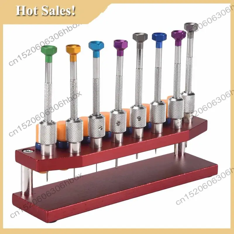 -HOPE 8-delige horlogeschroevendraaiers metalen standaardgereedschap voor horlogereparatie Horlogeschroevendraaierset