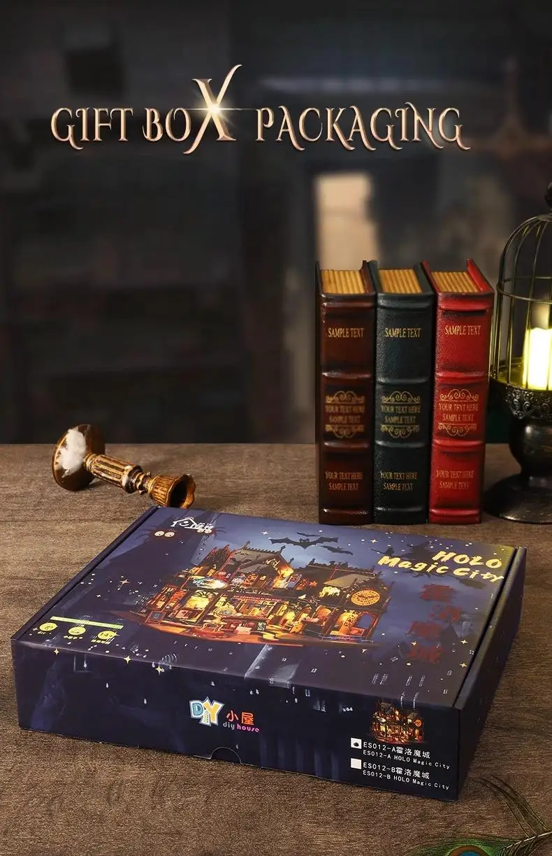 Holo Magic City Handmade Hut Assembled Small House DIY Model Scene Unzipped Toy Creative Birthday Gift Female Male