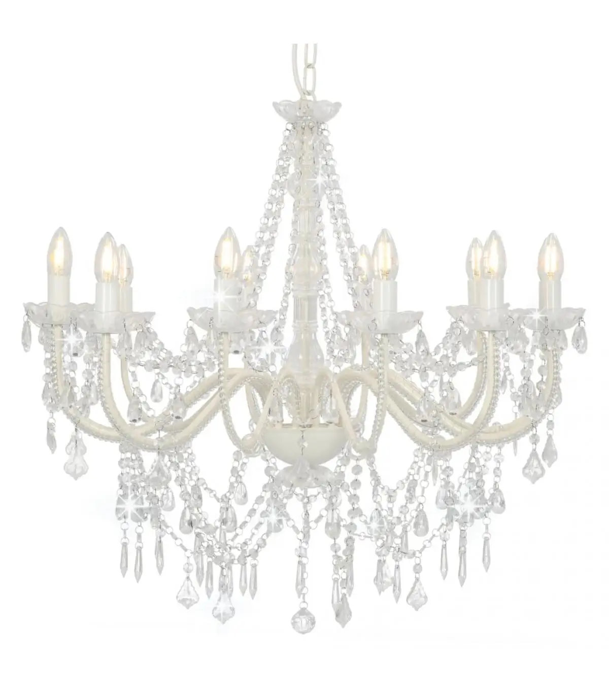 Chandeliers white beaded chandelier 12 bulbs E14