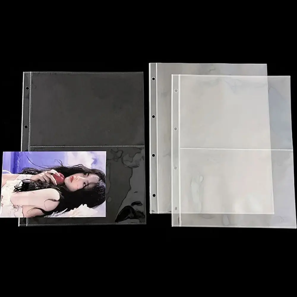 Durchsichtiges A4-Fotoalbum, Nachfüllseiten, Aktenschutz, 4-Loch, 4 Ringbücher, Fotokarten, Postkarten, Karten, Notizbuch, Kartenstempel, Sterbenaufbewahrung