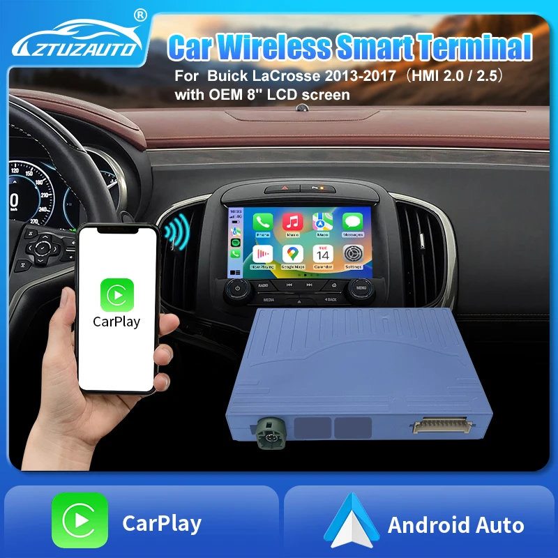 

Беспроводной адаптер CarPlay Android Auto для Buick LaCrosse 2013-2017, поддержка зеркальной связи AirPlay, камера заднего вида, обновление OEM-экрана