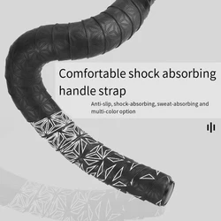 Black Road Bicycle Handlebar Tape Cycling Handle Belt Straps EVA PU Tape Anti-Vibration Racing Bike Handle Bar Tape Cork Wrap