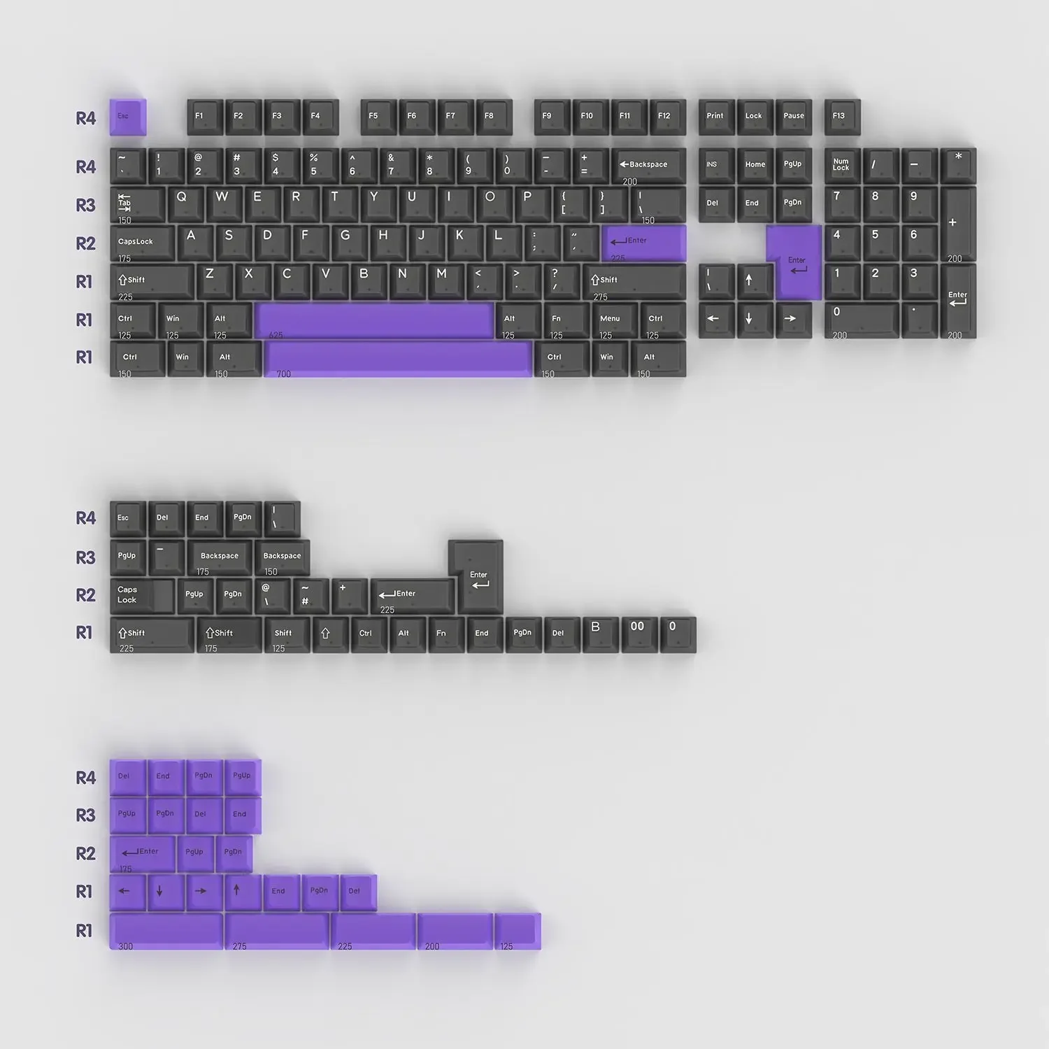 Semi-transparent keycaps, original height, full set of two-color process ABS material, personalized light transmission, suitable