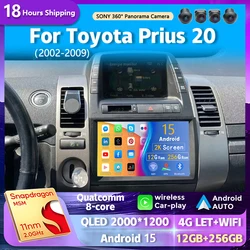android 15 wifi+4G Carplay Car Radio For Toyota Prius 20 2002 - 2009 Navigation GPS Video Player Stereo Multimedia DVD DSP 8core