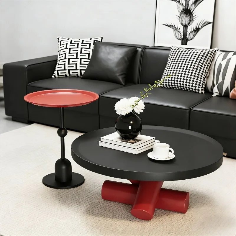 Mesas de centro de tapa dura para dormitorio, diseño moderno, mesas de centro redondas nórdicas, mesas de centro laterales de madera, accesorios para el hogar