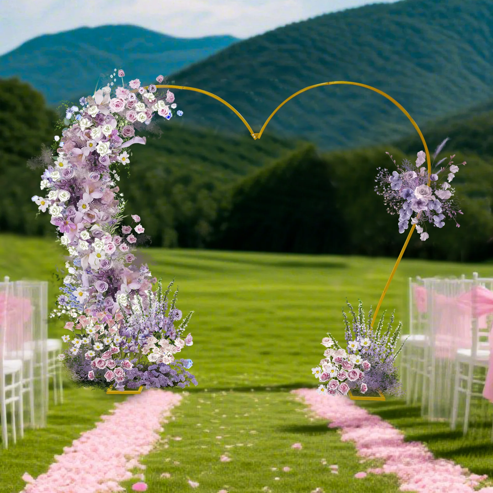 

Золотая подставка для свадебной арки в форме сердца из углеродистой стали — высокотемпературная краска для выпечки, размер 8,7*7,7 футов, грузоподъемность 17,63 фунта