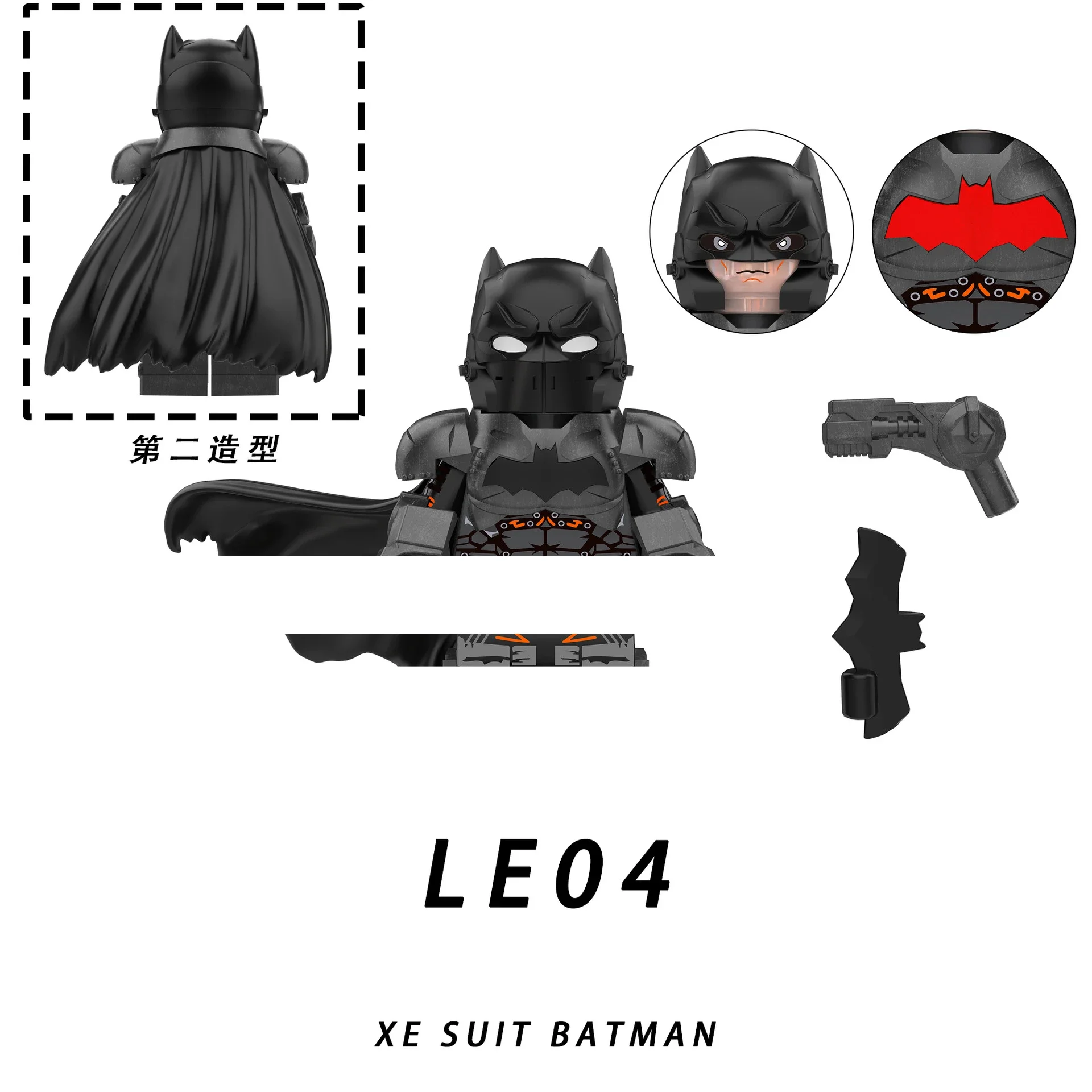 LE04-06 Superhero Series Thermal Batman Black and White Gold Building Doll Toy Gift