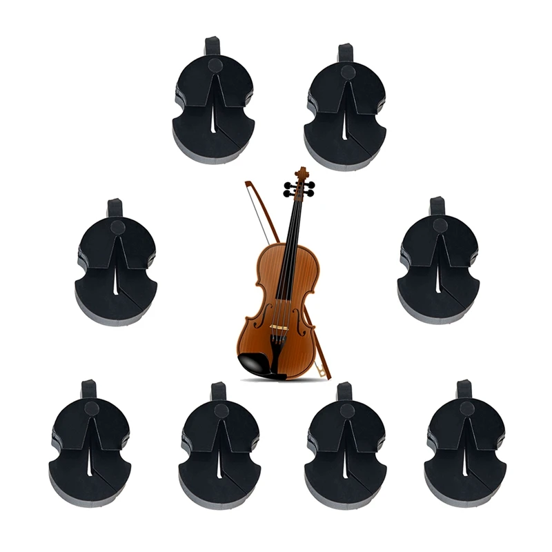 8Pcs Violin Mute Rubber Mute Fiddle Mute Violin Practice Mute For 3/4 4/4 1/2 1/4 1/8 Violin