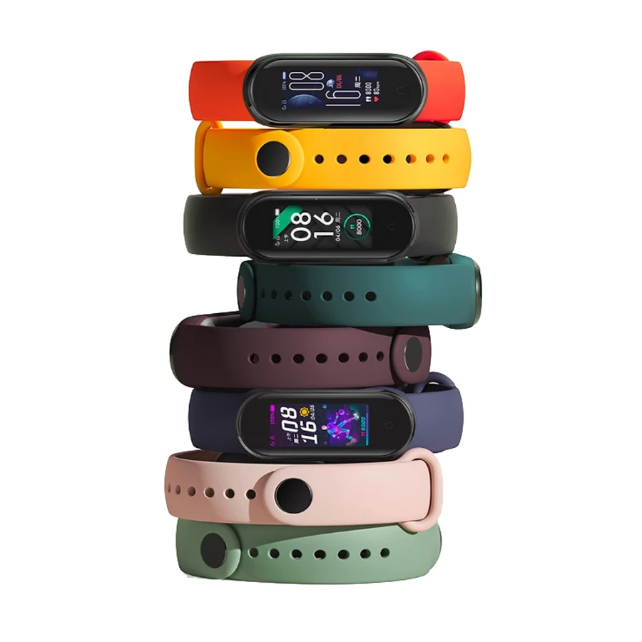 Xiaomi Mi için renkler bilezik Band 7 6 5 spor kayış izle silikon bilek kayışı için Xiaomi Mi band 5 6 bilezik Miband 4 3 kayış