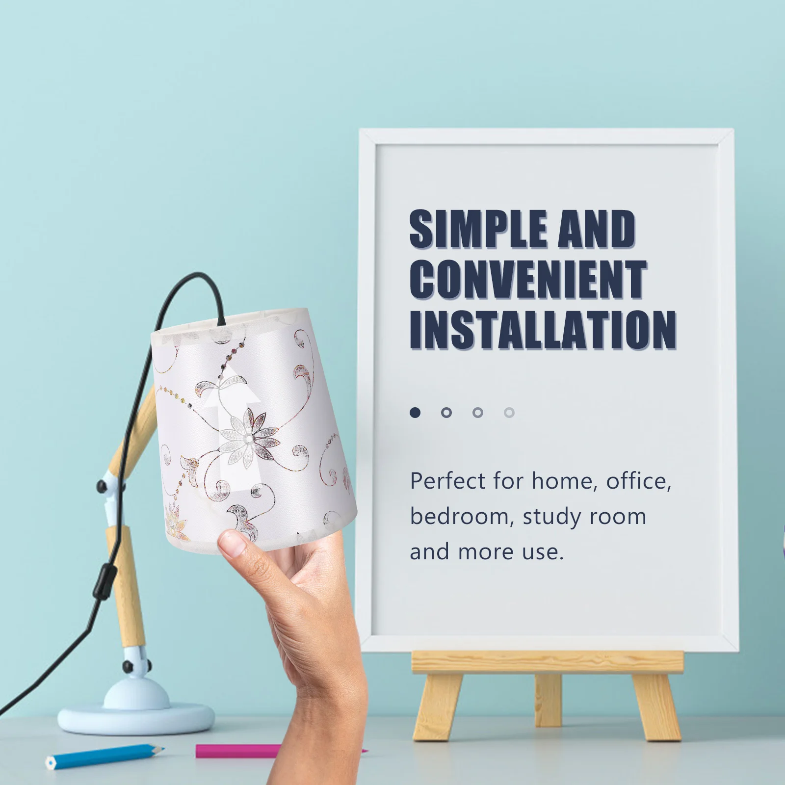 

Household Lamp Shade Delicate Cloth Iron Decorative Light Shade Soft Light Protection Desktop Floor Bedside Lamp Accessory