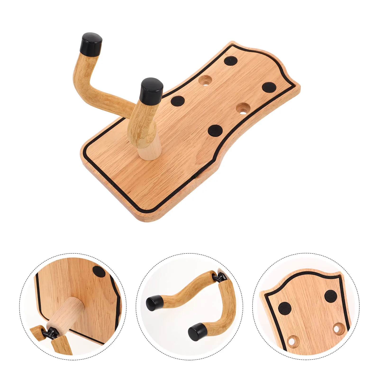 

Guitar Wall Mount Hanger Farmhouse Solid Wood Secure Display Acoustic Electric Bass Ukulele Wall Storage Hook Studio Decoration