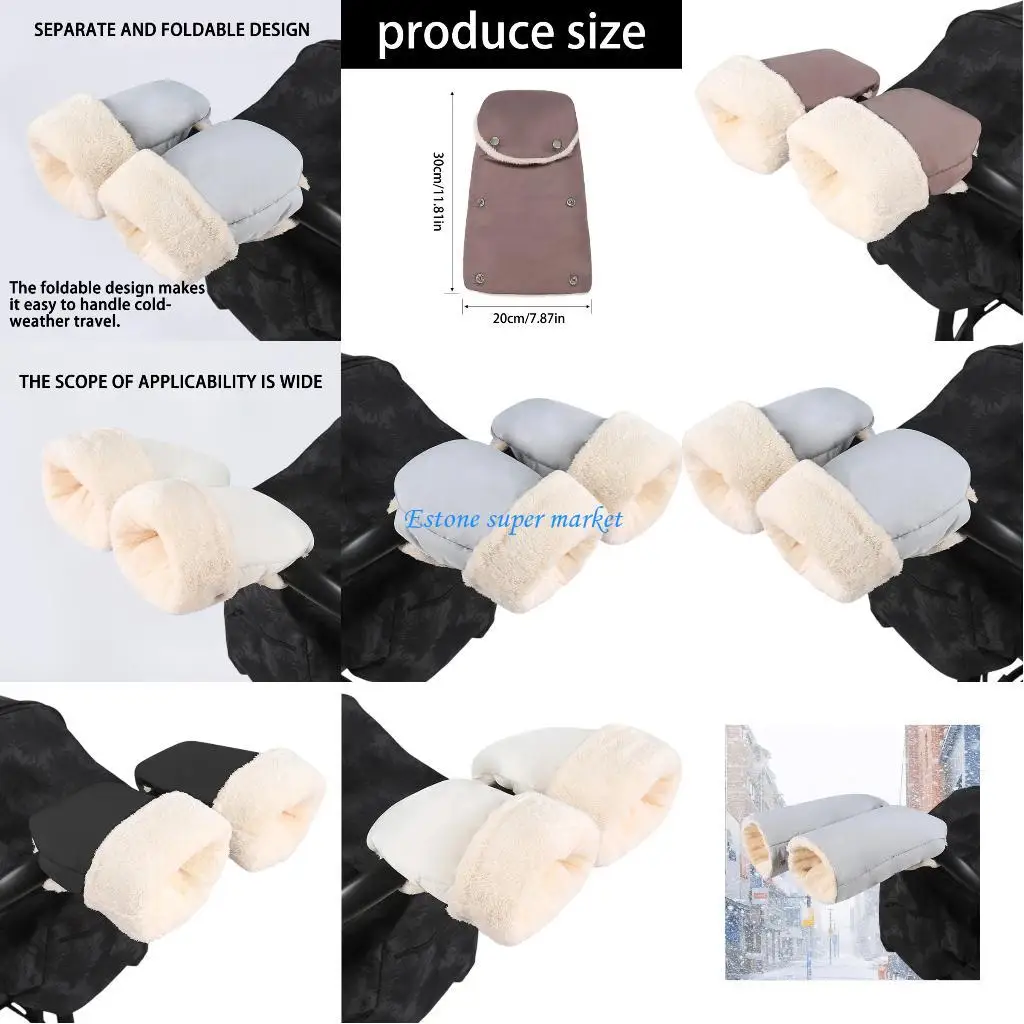

090B Strollers Fleece Hand Muff,Winter Warm Strollers Gloves,Hand Warmer Waterproof