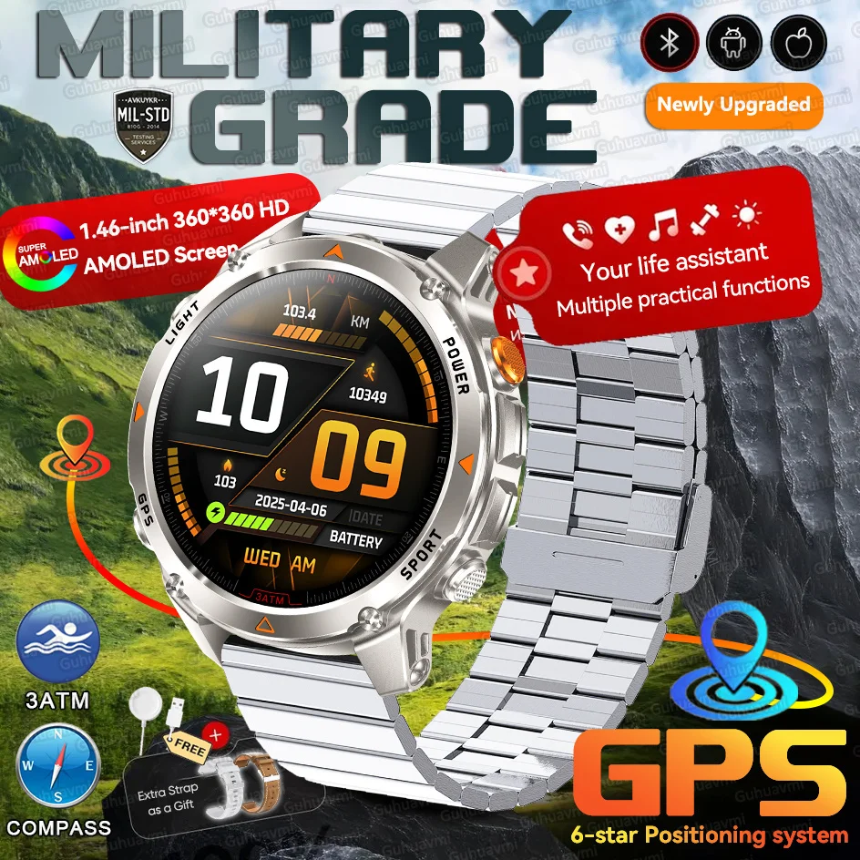Forerunner 570 GPS Smart Horloge 3 ATM Waterdicht AMOLED Scherm MULTI-BAND GNSS Kompas Hoogtemeter Zaklamp Sport Smartwatch Mannen