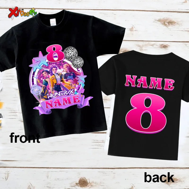 عيد ميلاد فتاة قميص 10th عيد ميلاد الزي تي شيرت KPop شيطان الصيادين الاطفال مطابقة وتتسابق عيد ميلاد الفتيان تي شيرت الفتيات القمصان 9th