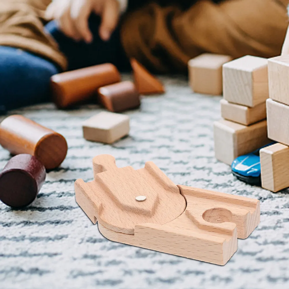 

2Pcs Wooden Train Track Pieces Creative DIY Layout Kids Plaything Develop Logic Memory Hand Motor Skills Wooden Train Track