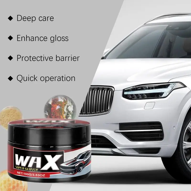 Wax For Car Detailing 100g Car Scratch Remover Sponge Included Wax For Car Detailing Trucks Motorcycles RV's Longlasting