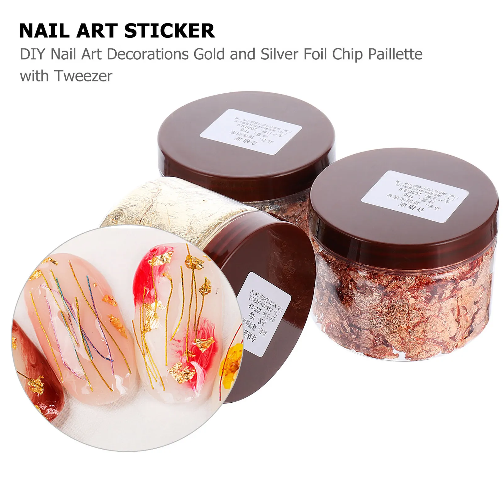 

Набор из 3 наклеек для ногтей для женщин, блестящие фольгированные стикеры для DIY дизайна ногтей, блестящие украшения для маникюра, принадлежности для декора ногтей