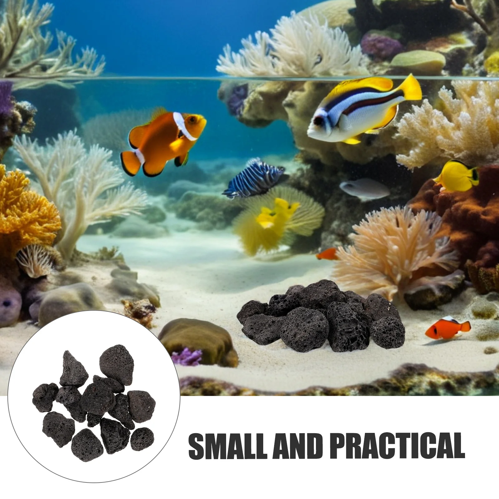 

1Pack Natural Volcanic Rocks Small Lava Stones Fish Tank Aquarium Decorations Potted Plants Decorative