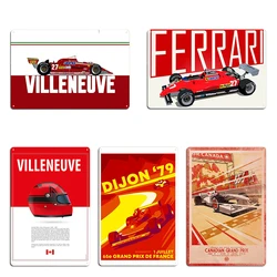Gilles Villeneuve 126CK Helmet Dijon 1979 Metal Design Plates Wall Mural Designing Home Tin Sign Poster