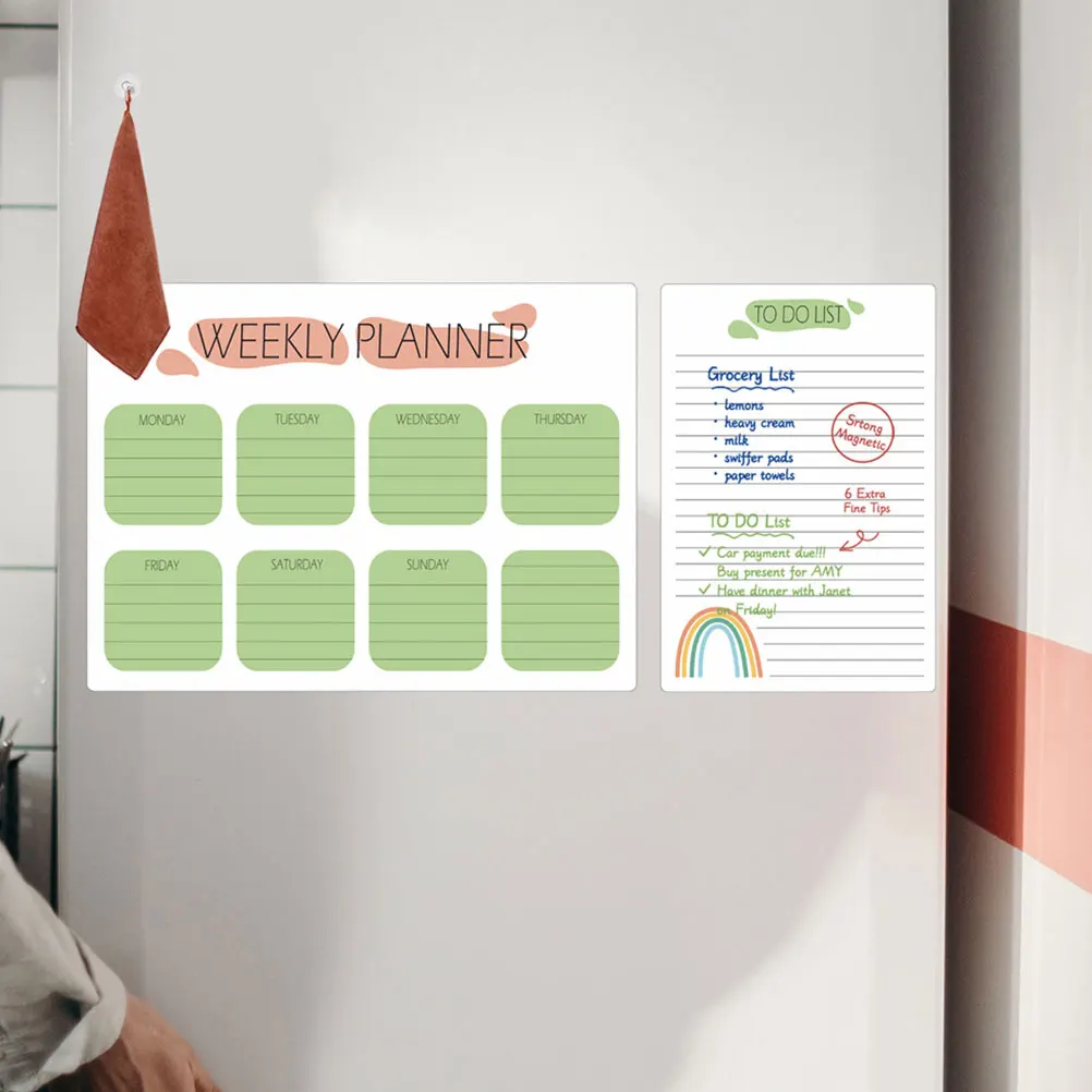

Magnetic Note Board Planner for Refrigerator Calendar Fridge Plastic Whiteboard Weekly