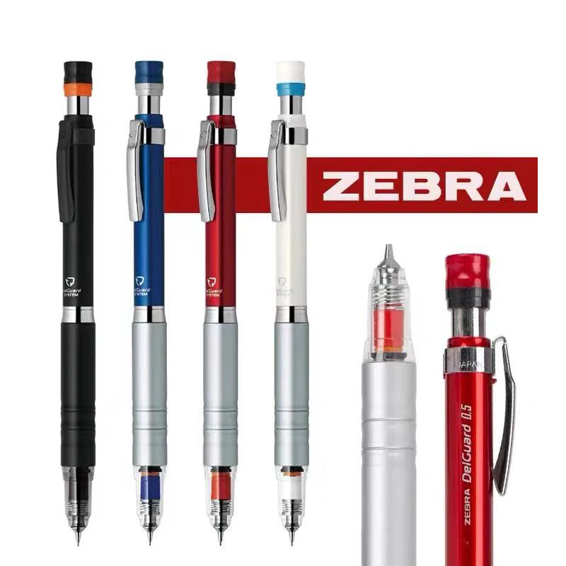ZEBRA Mechanical Pencil DelGuard MA86 With Metal Grip,0.5mm Low Center of Gravity Design 360° Break Resistant Lead ForSchool Art